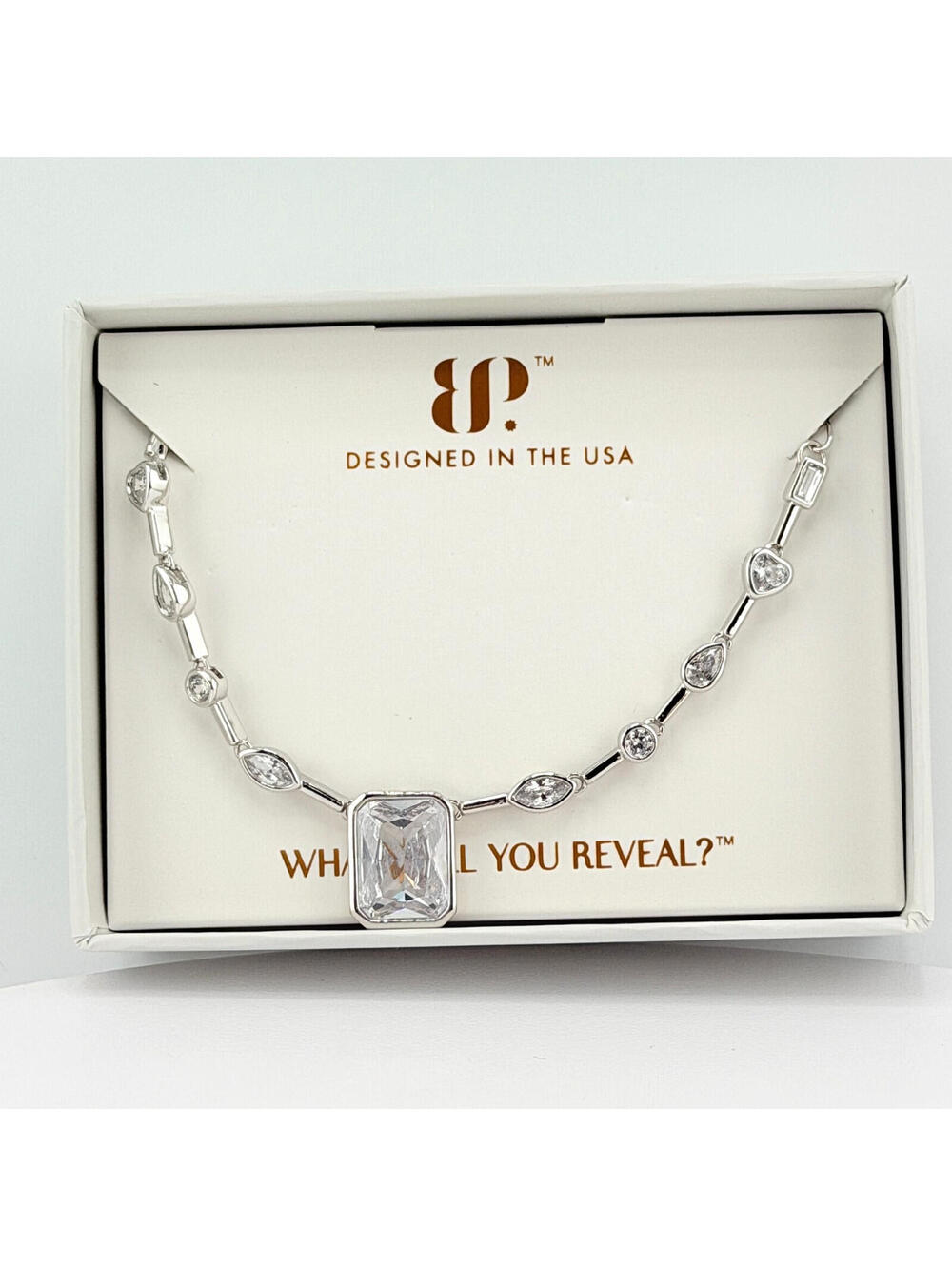 Bomb Party April 2026 Necklace "The Maude Necklace" Rhodium NK25450